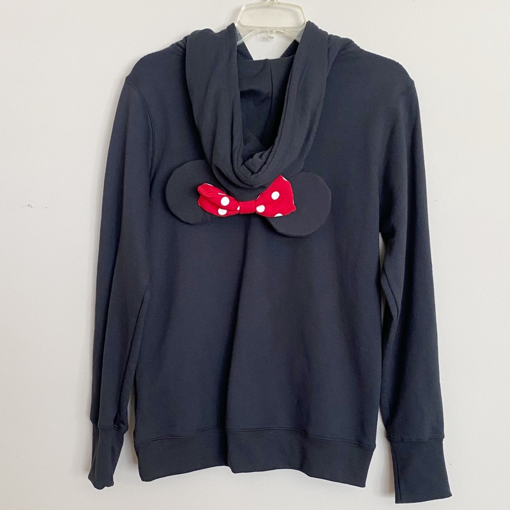 Disney Parks Size M Black Minnie Mouse With Ears Zip up Hoodie - Picture 2 of 5